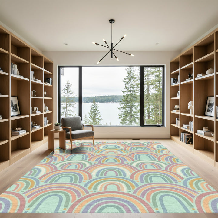 Pastel Rainbow Arch Scale Rug
