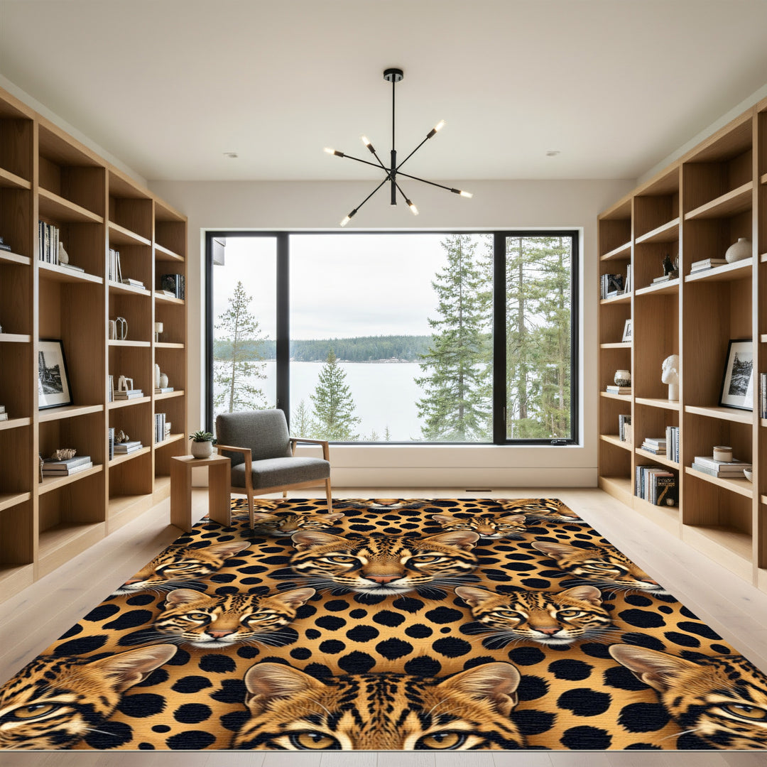Ocelot Cat Spots Fur Rug