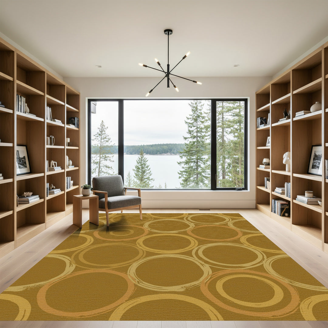 Earthy Tone Handcrafted Circle Collection Rug