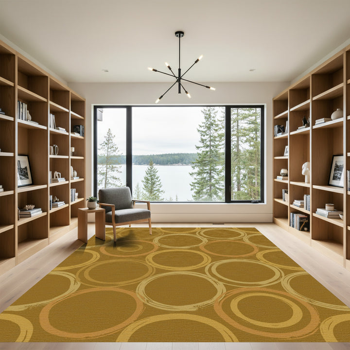 Earthy Tone Handcrafted Circle Collection Rug