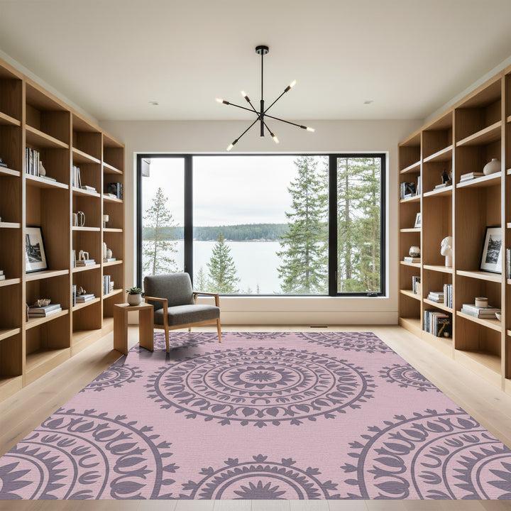 Ornate Lavender Mandala Medallion Rug