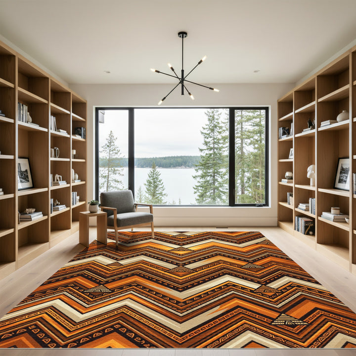 Amber Zigzag Tribal Pyramid Rug
