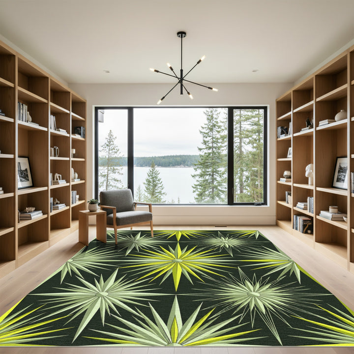 Pale Yellow Starburst Bursting Radiance Rug