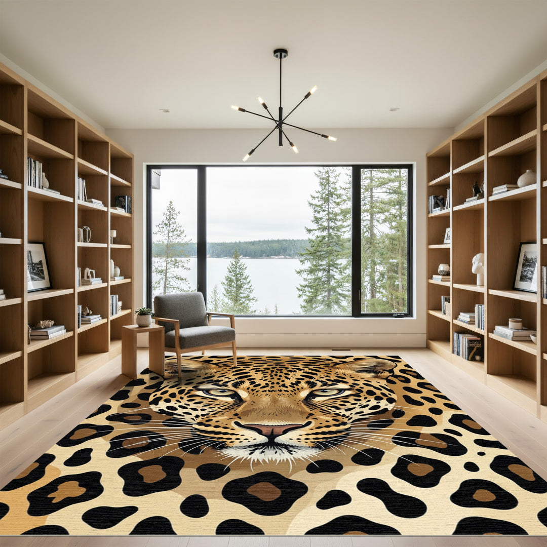 Vibrant Leopard Spots Face Rug