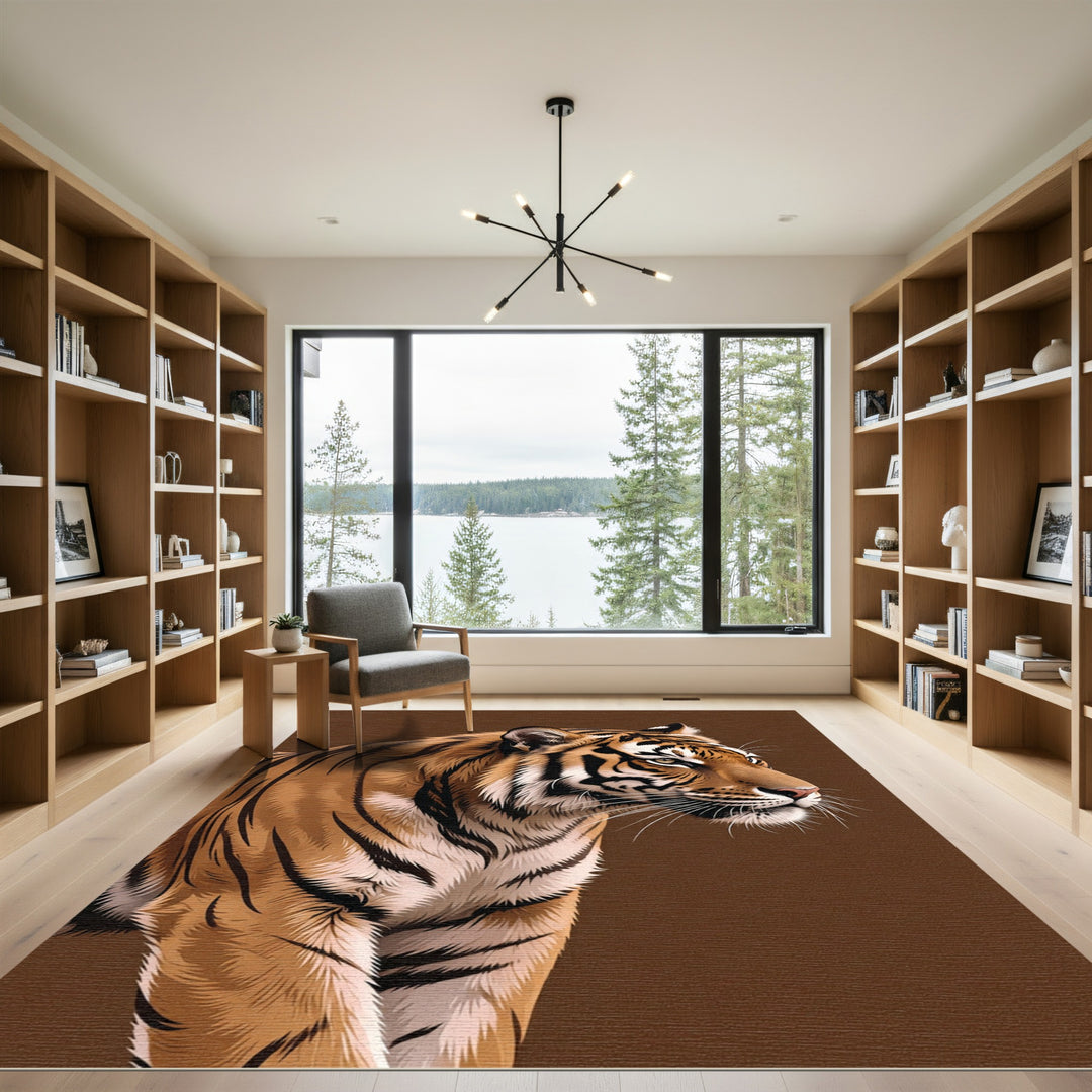 Majestic Tiger Orange Black Stripes Rug