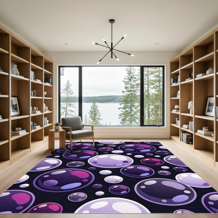Purple Glossy Bubble Medallion Rug