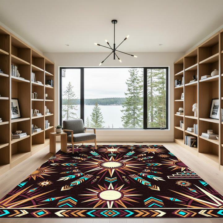 Boho Golden Sun Tribal Rug