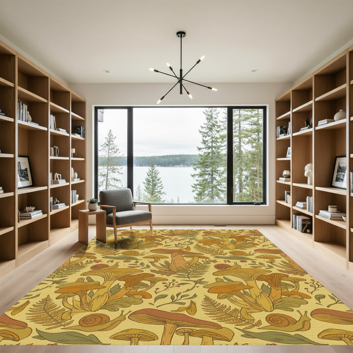 Autumn Forest Mushroom Snail Repeat Rug