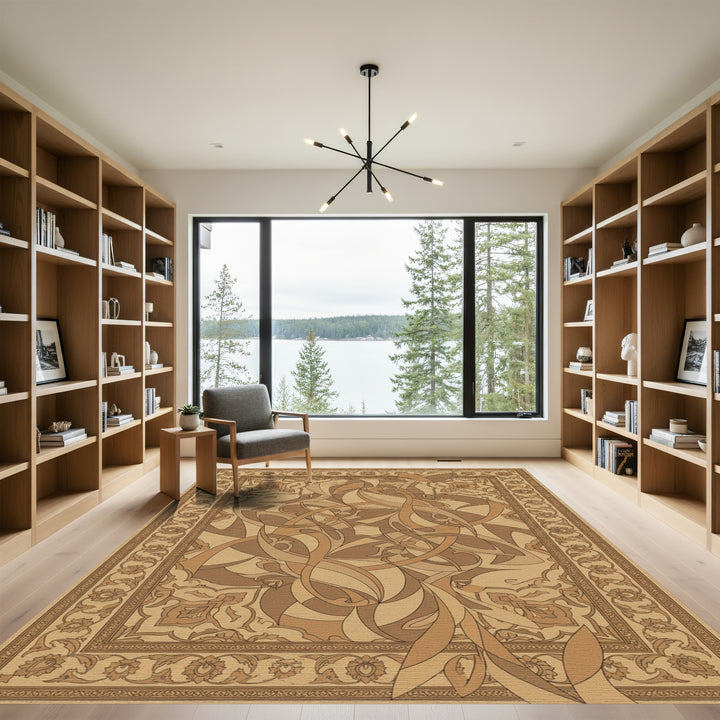Earthy Swirls Floral Medallion Rug