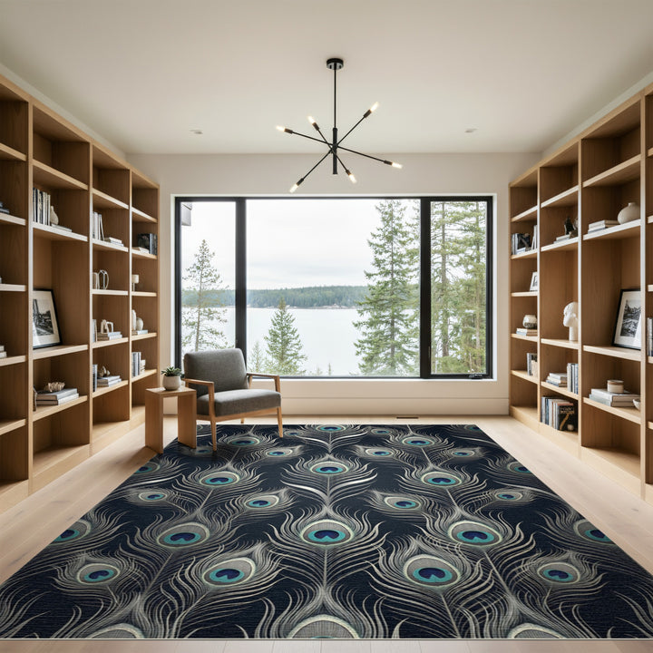 Art Deco Peacock Feather Rug