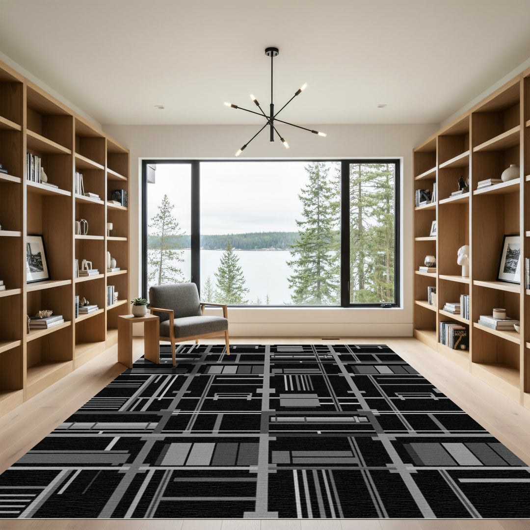 Monochromatic Geometric Grid Structures Rug
