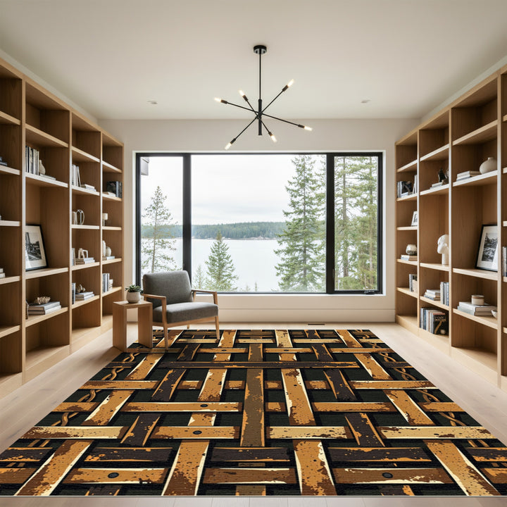 Woven Wood Plank Texture Rug