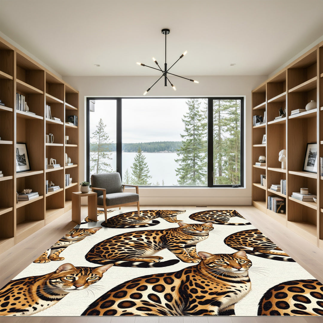 Exotic Bengal Cat Spots Runner Rug