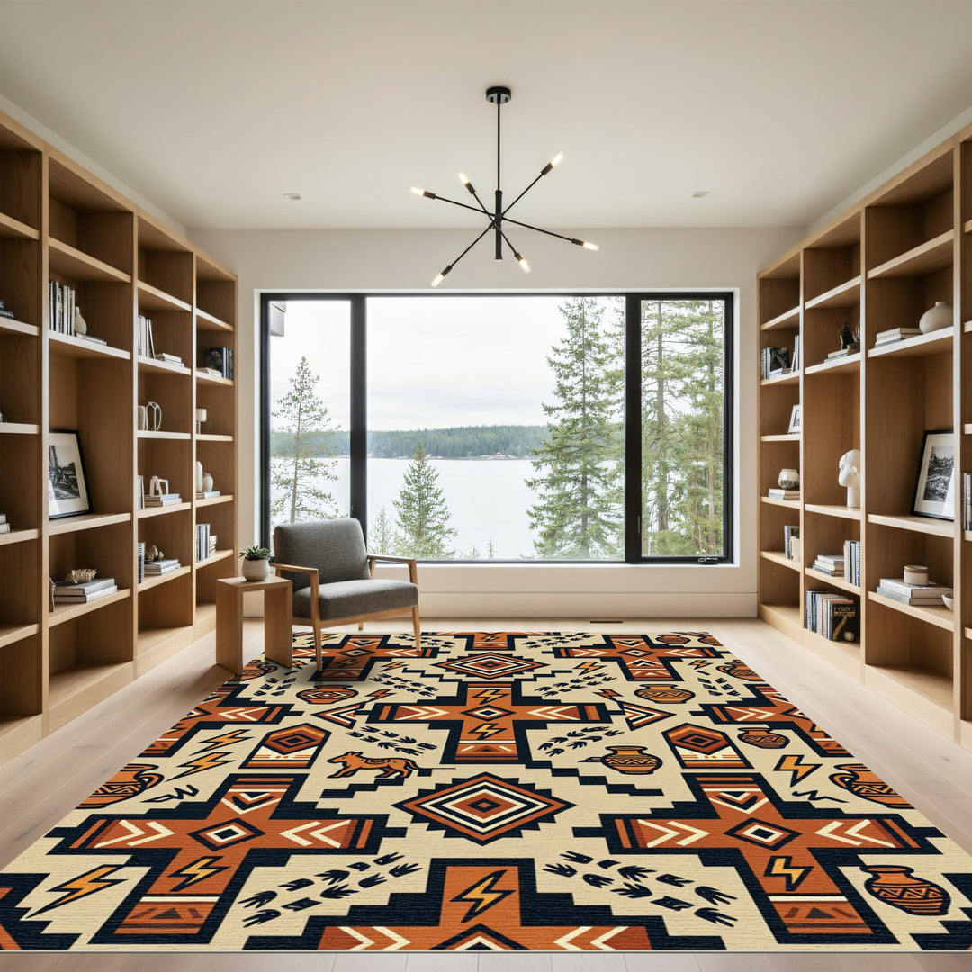 Tribal Geometric Earth Tone Rug