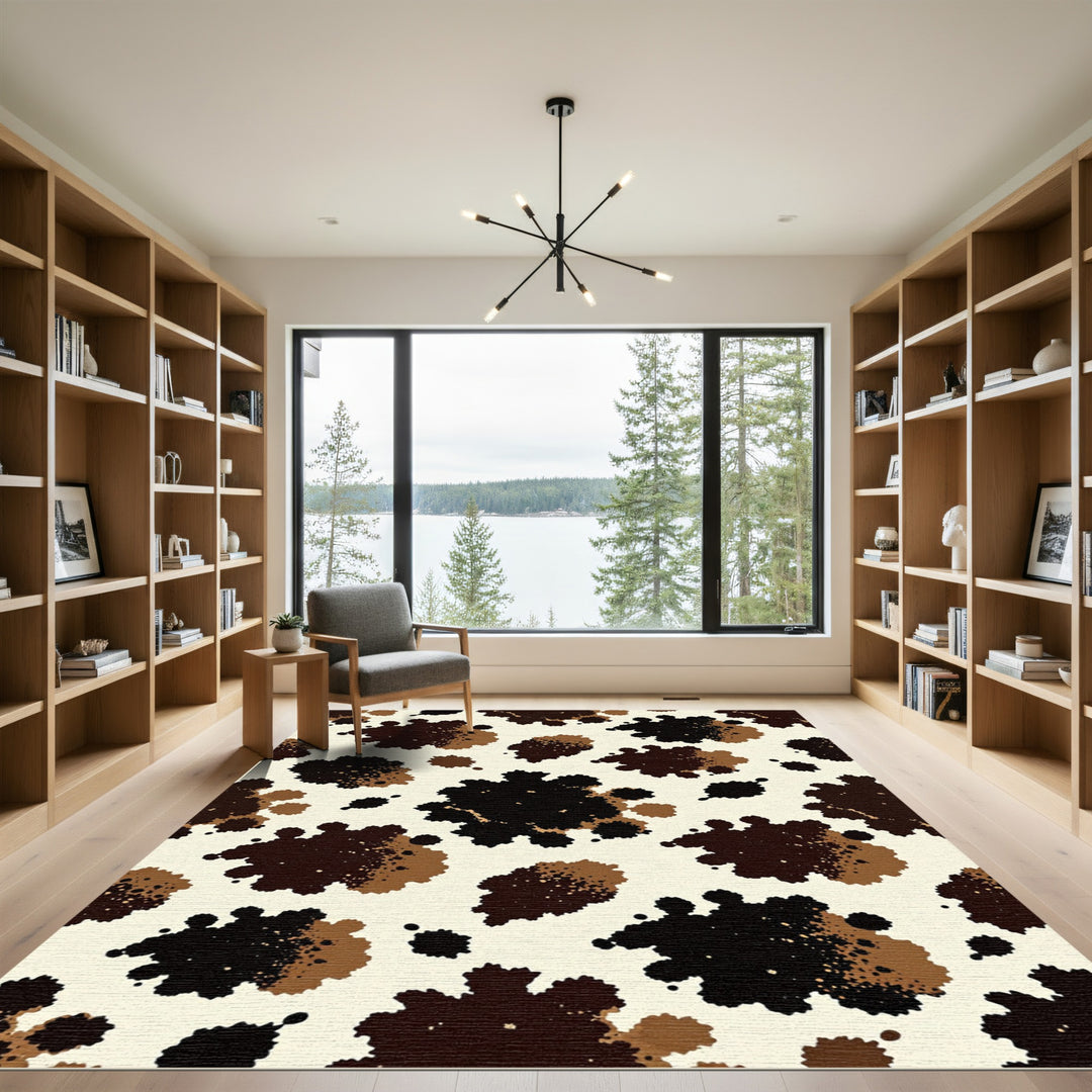 Bold Brown Black Splatter Rug