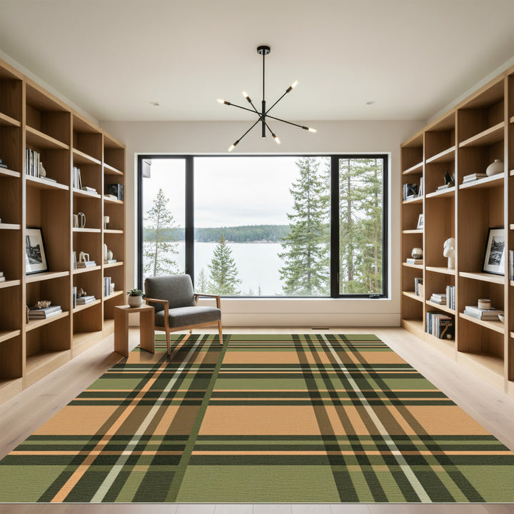 Classic Plaid Amber Olive Rug
