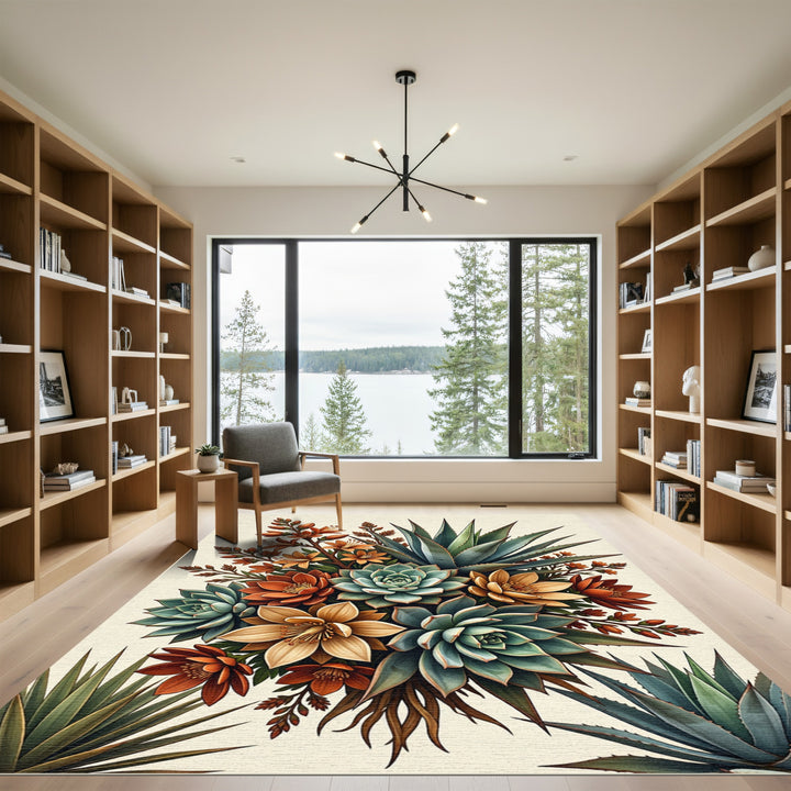 Succulent Botanical Arrangement Rug