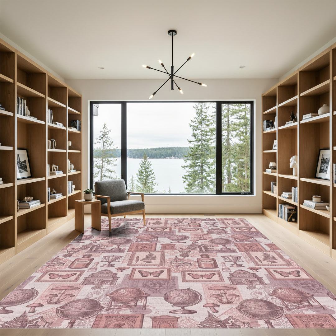 Vintage Scientific Botanical Collection Rug
