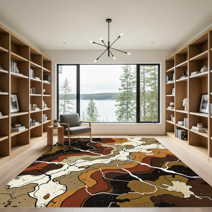Earthy Tones Organic Lines Rug