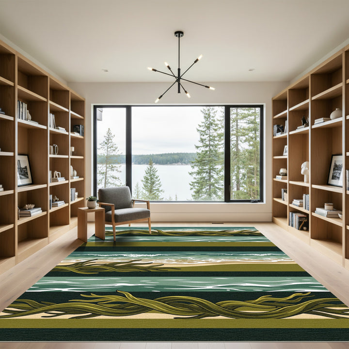 Oceanic Kelp Waves Abstract Rug