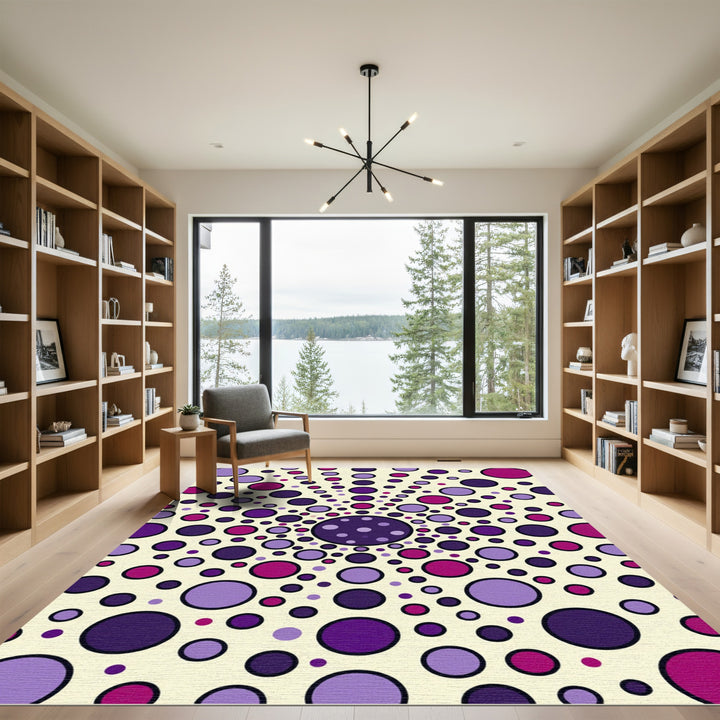 Vibrant Purple Dot Mandala Rug