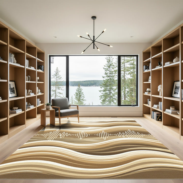 Sandy Waves Soundscape Abstract Rug
