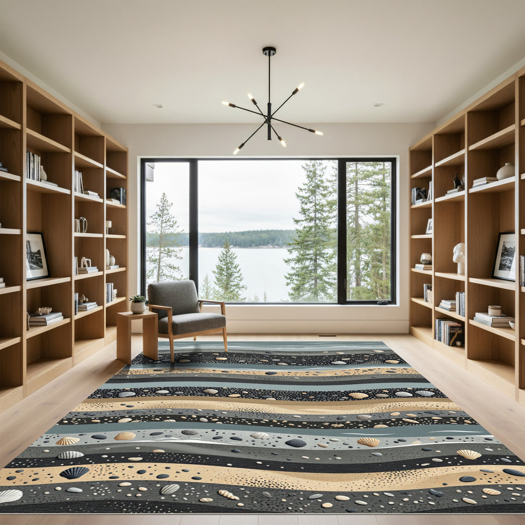 Seaside Abstract Stratification Rug