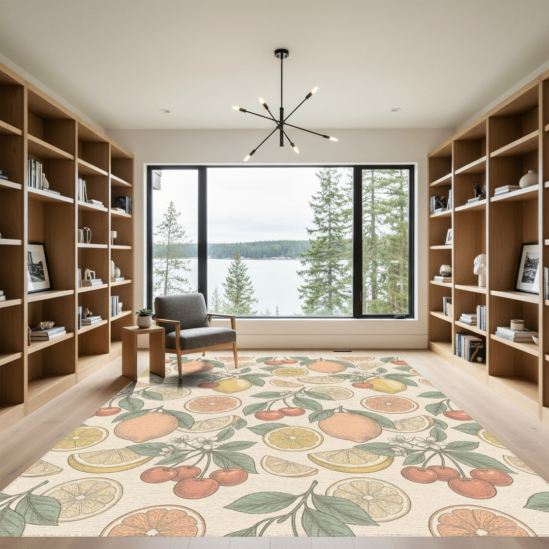 Citrus Fruit And Cherry Branches Rug