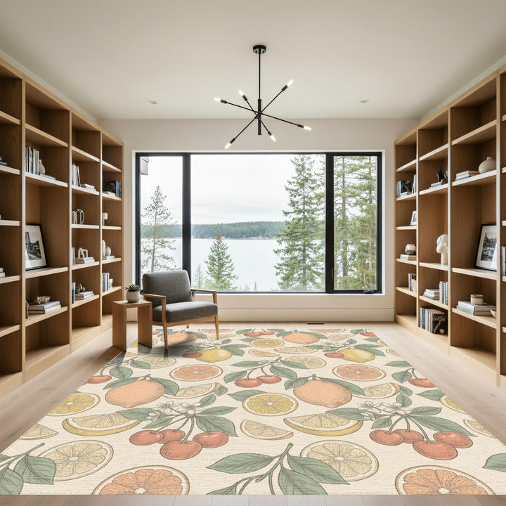 Citrus Fruit And Cherry Branches Rug