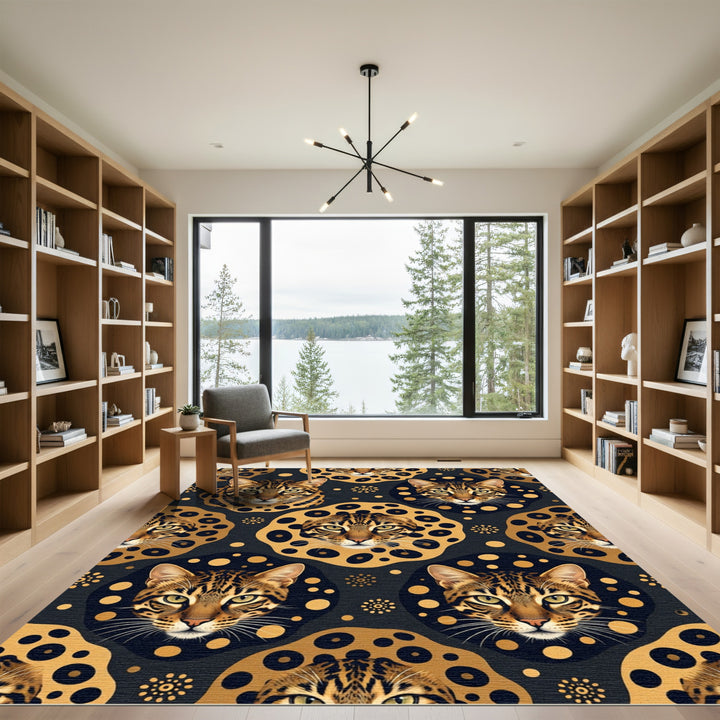 Luxurious Bengal Cat Spot Artwork Rug