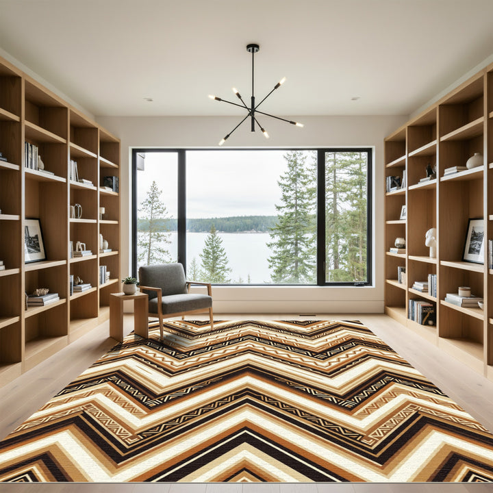 Bold Earthy Chevron Tribal Rug
