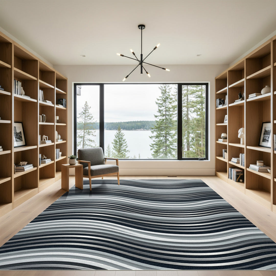 Monochromatic Ripple Wave Rug