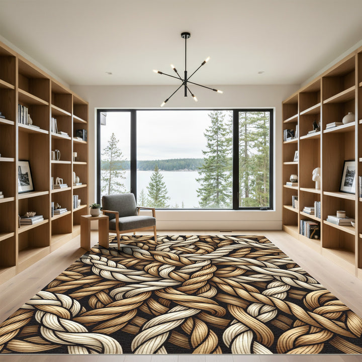 Intertwined Rope Textured Neutral Rug