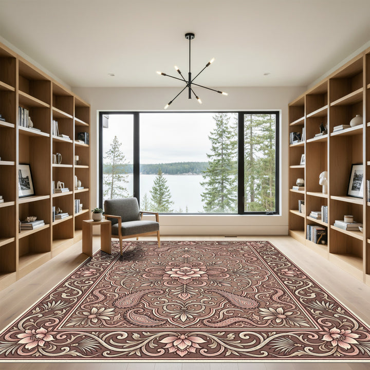 Earthy Floral Paisley Medallion Rug