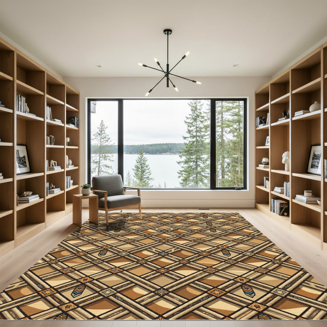 Geometric Tribal Lattice Rug