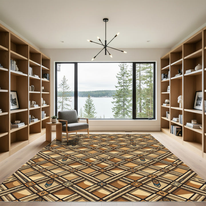 Geometric Tribal Lattice Rug