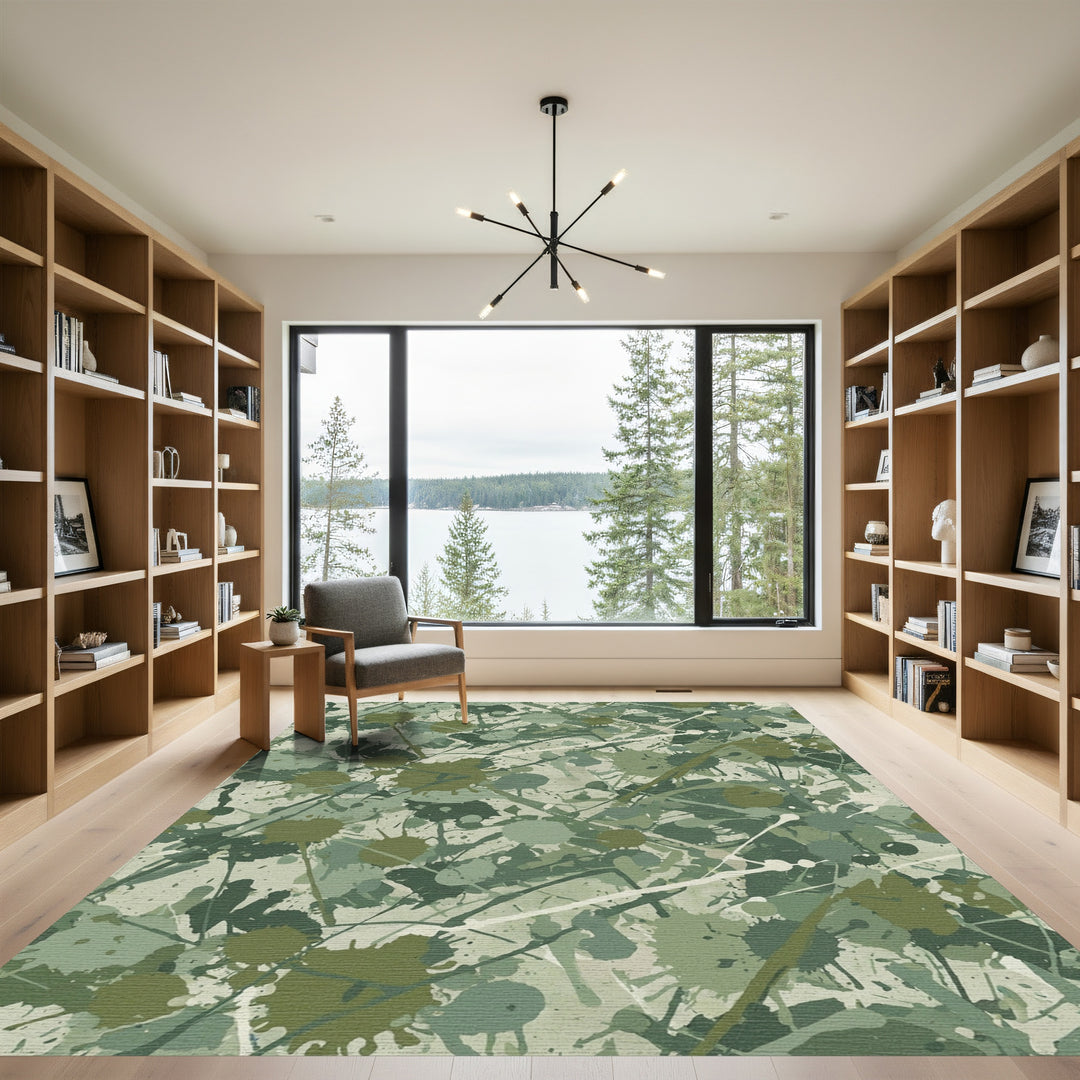 Camouflage Splatter Abstract Brushstrokes Rug