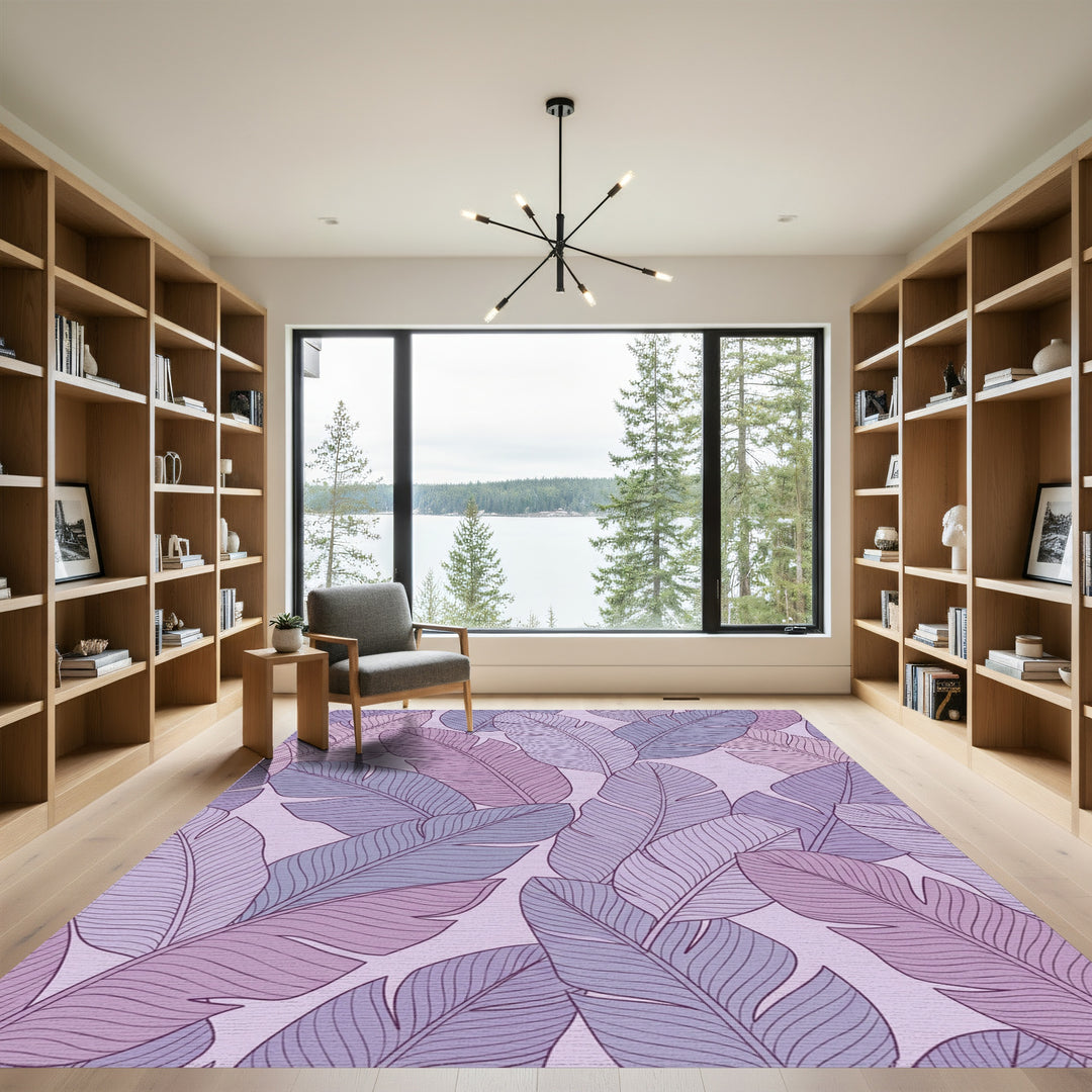 Soft Purple Feather Collage Rug