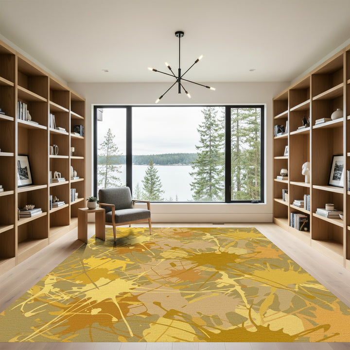 Earthy Tone Splatter Splash Texture Rug
