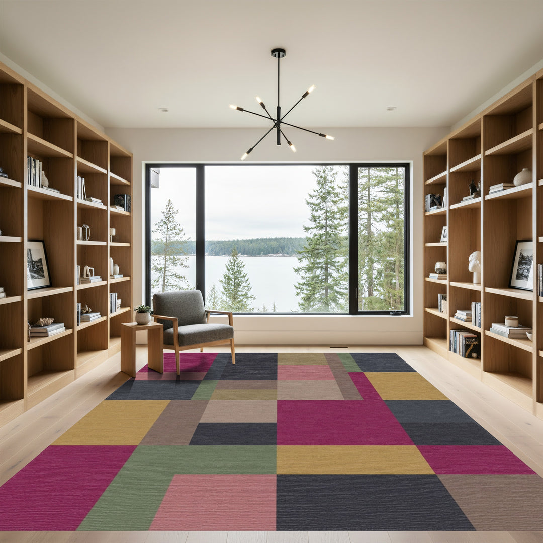 Bold Geometric Blocks Color Blocks Rug