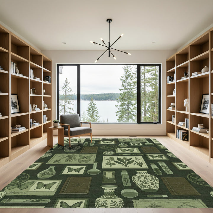 Vintage Botanical Butterfly Collection Rug