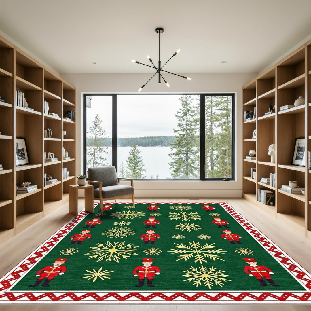 Red Soldier Snowflake Arrangement Rug