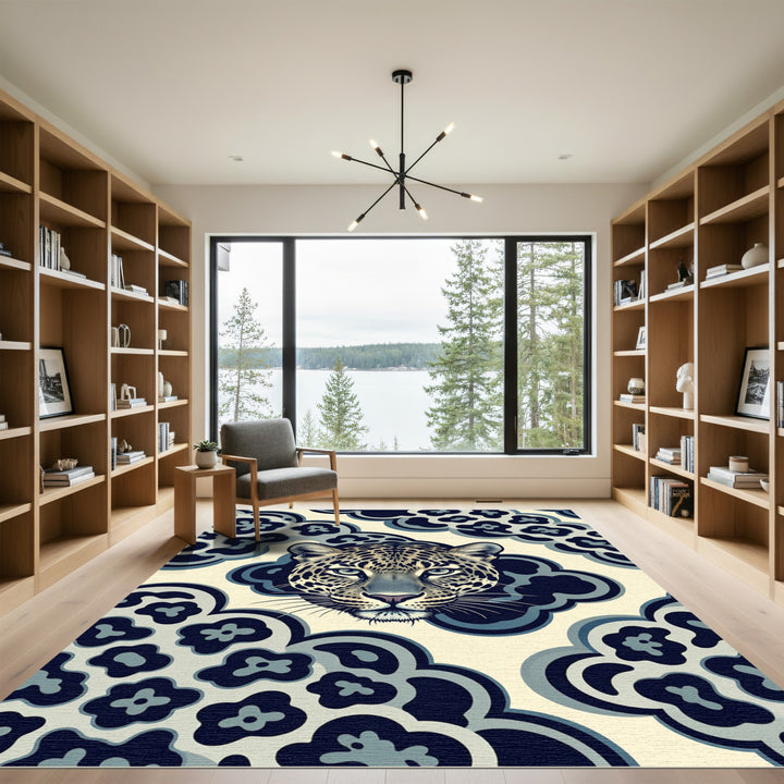 Stylish Leopard Cloud Abstract Rug