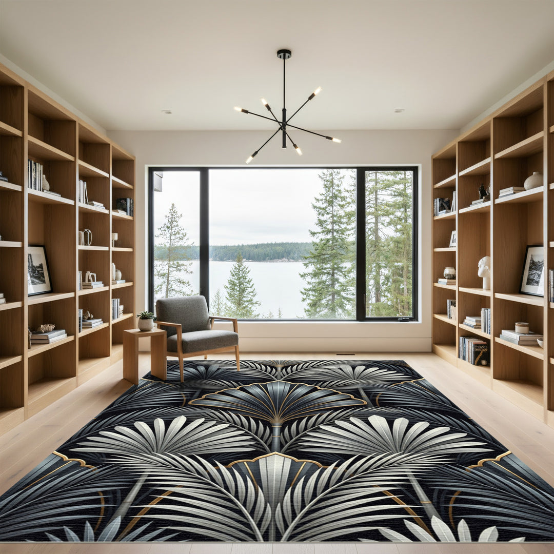 Art Deco Palm Leaf Luxury Rug