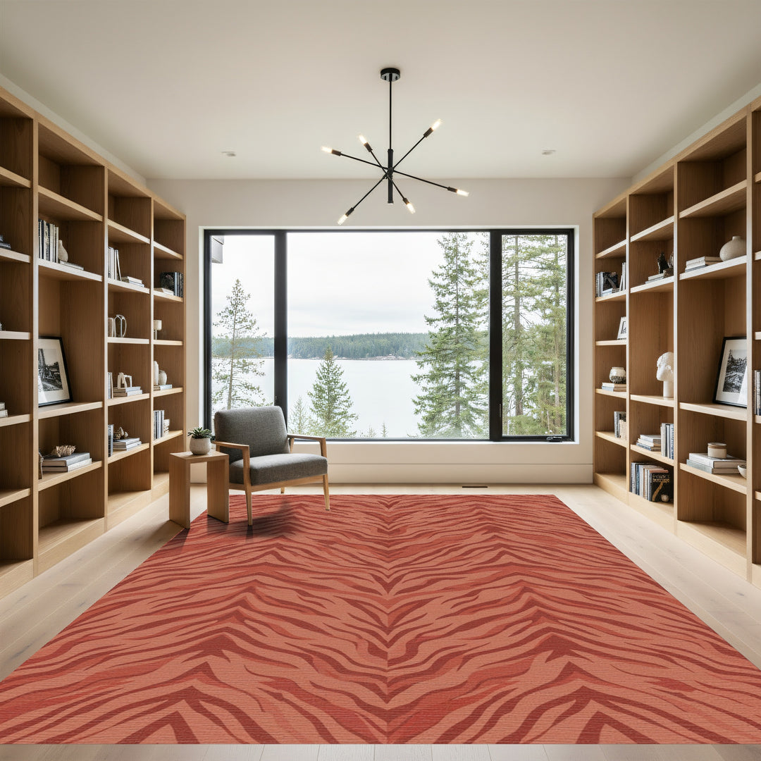 Terracotta Tiger Stripe Rug