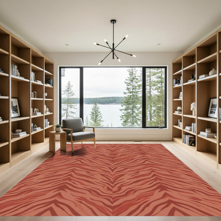 Terracotta Tiger Stripe Rug