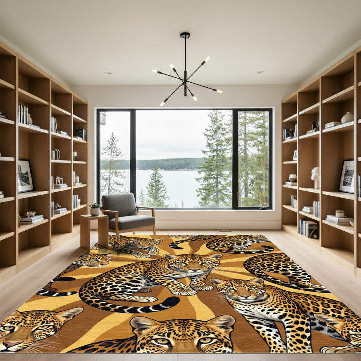 Golden Jaguar Spots Radiant Rug