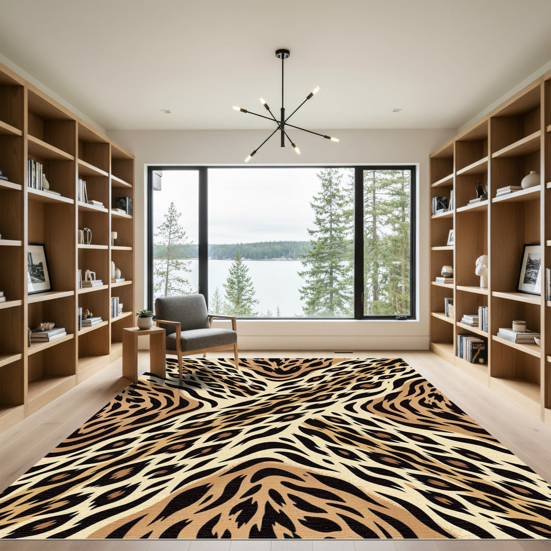 Bold Leopard Spots Animal Rug