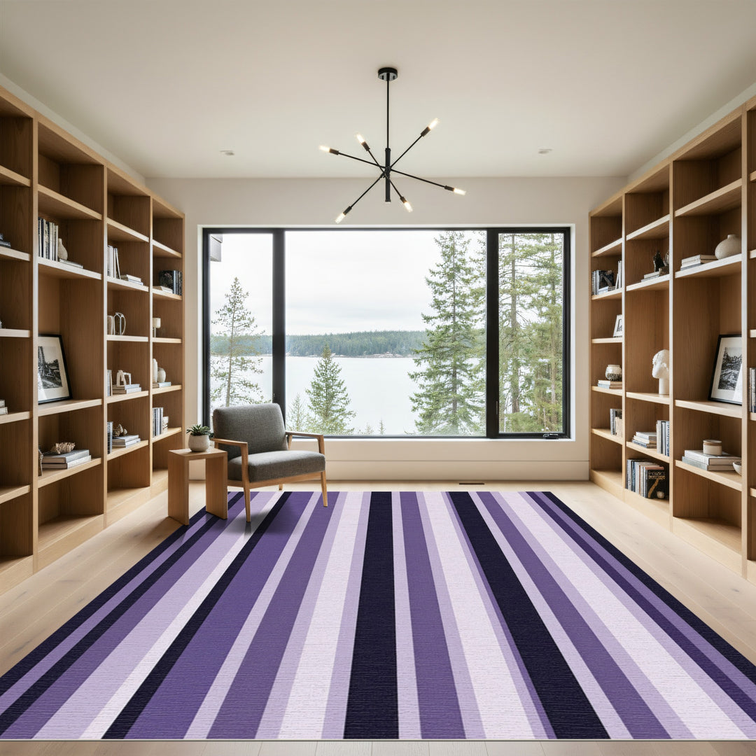 Purple Hues Vertical Stripe Rug