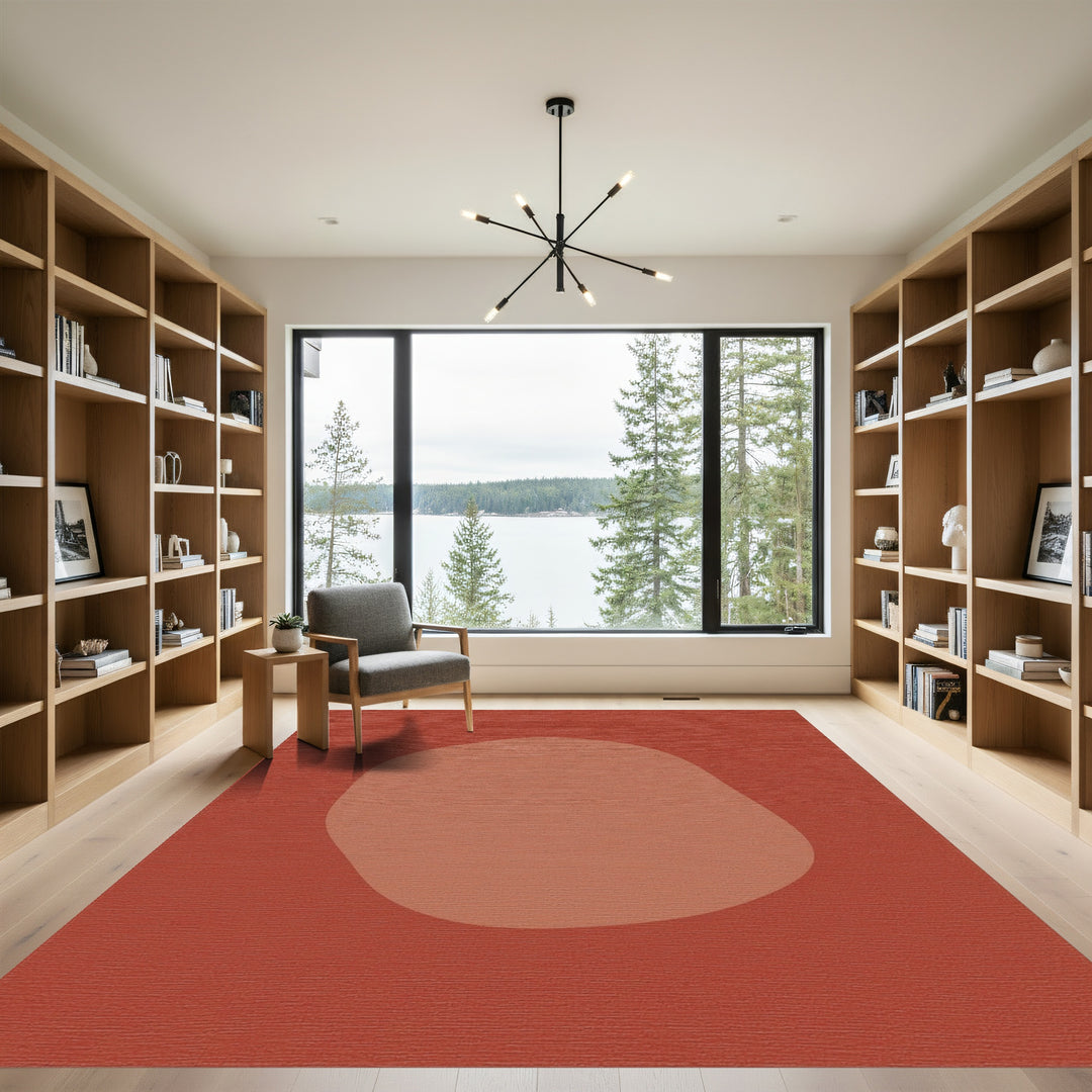 Terracotta Organic Blob Abstract Rug